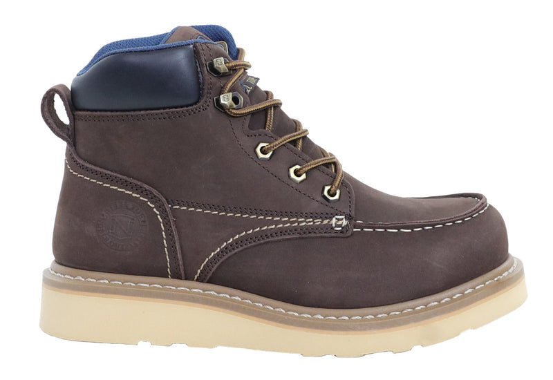 Women's Wedge 6" Steel Toe Work Boot - Brown