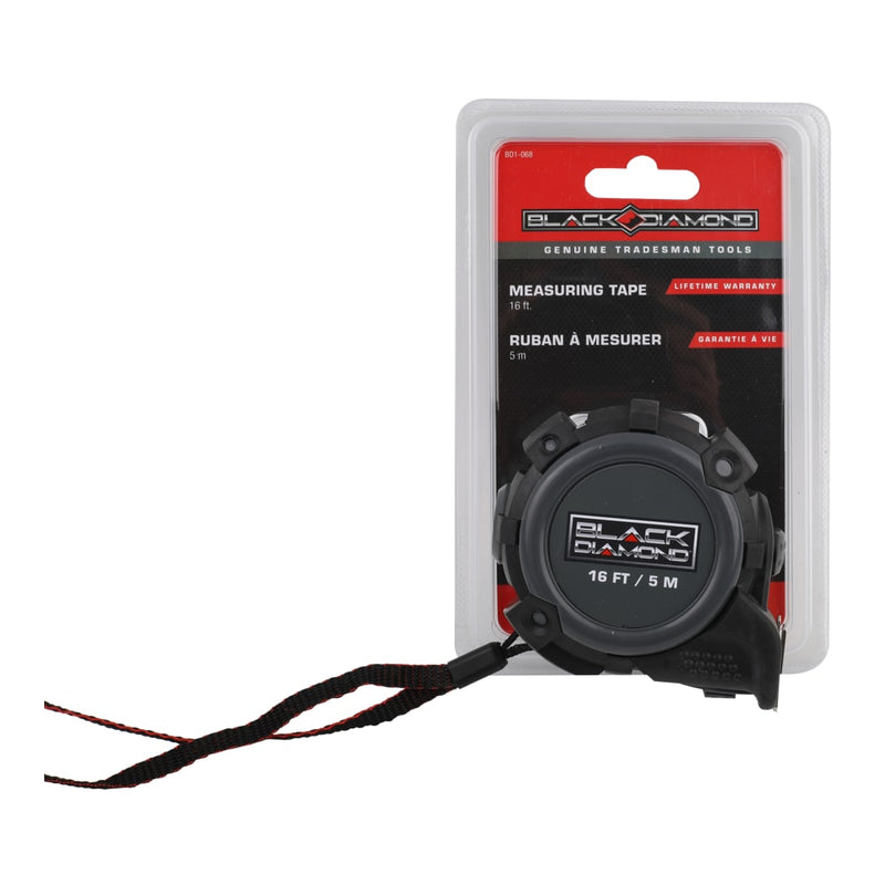 Black Diamond 16 ft Measuring Tape in retail packaging