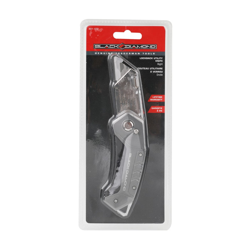 Black Diamond Lockback Utility Knife in retail packaging