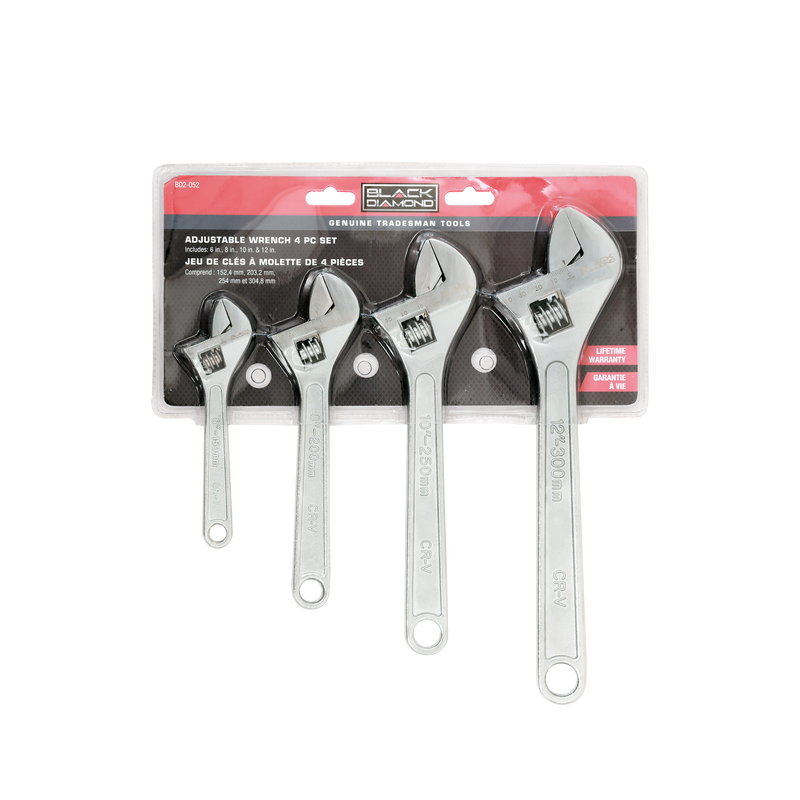 Adjustable Wrench 4 Pc Set