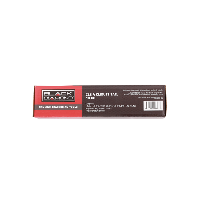 10 Pc SAE Ratcheting Wrench