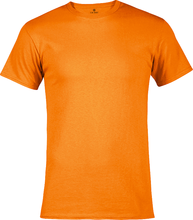 Men's Short Sleeve Crew Neck Tee - Safety Orange - Front