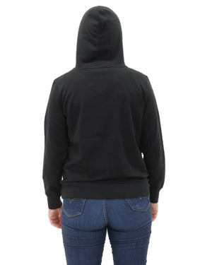 Women's Pullover Fleece Hoodie - Black - Back