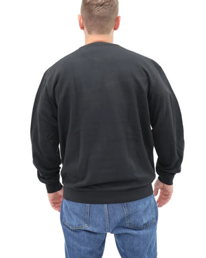 Men's Crew Neck Fleece Sweatshirt - Black - Back