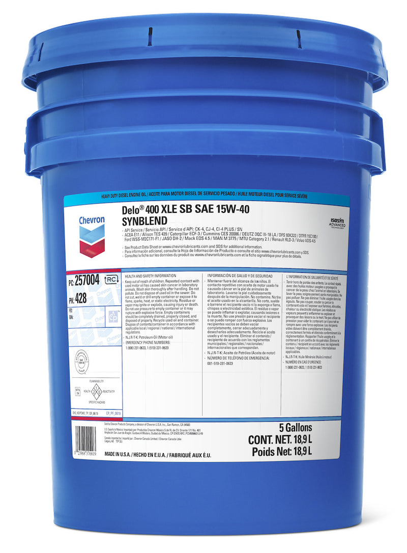 Delo® 400 Xle Sb SAE 15W-40 (5 GAL Pail)