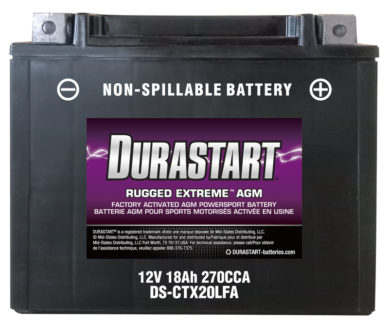 Rugged ExtremeTM Agm Powersport Battery CTX20LFA