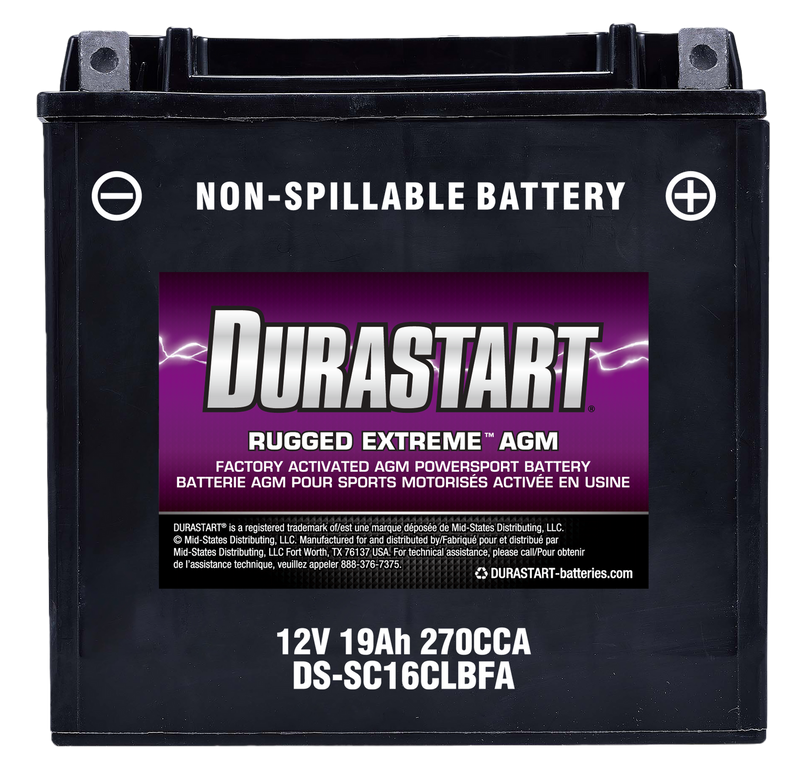 Rugged ExtremeTM Agm Powersport Battery SC16CLBFA