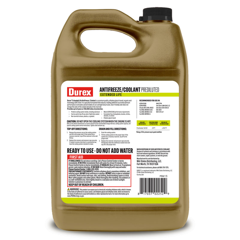 Extended Life Antifreeze / Coolant 50/50 Pre-Mix