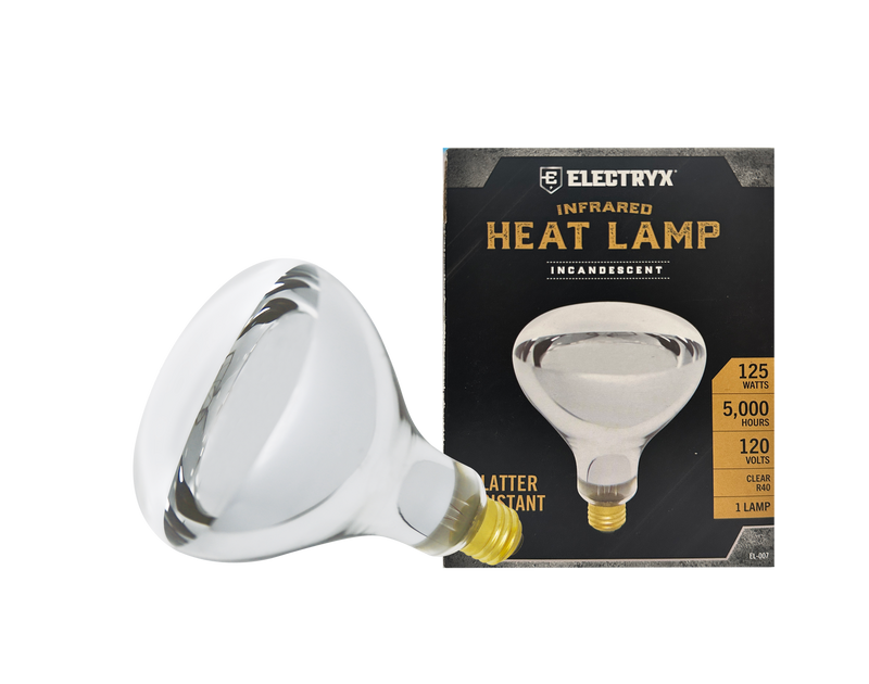 125W Splatter Resistant Infrared Heat Lamp (Clear R40)