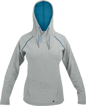 FPJ01043 - 21577 Noble Outfitters Tug-Free Pullover 016 Heather Grey _ Grecian Blue - Front