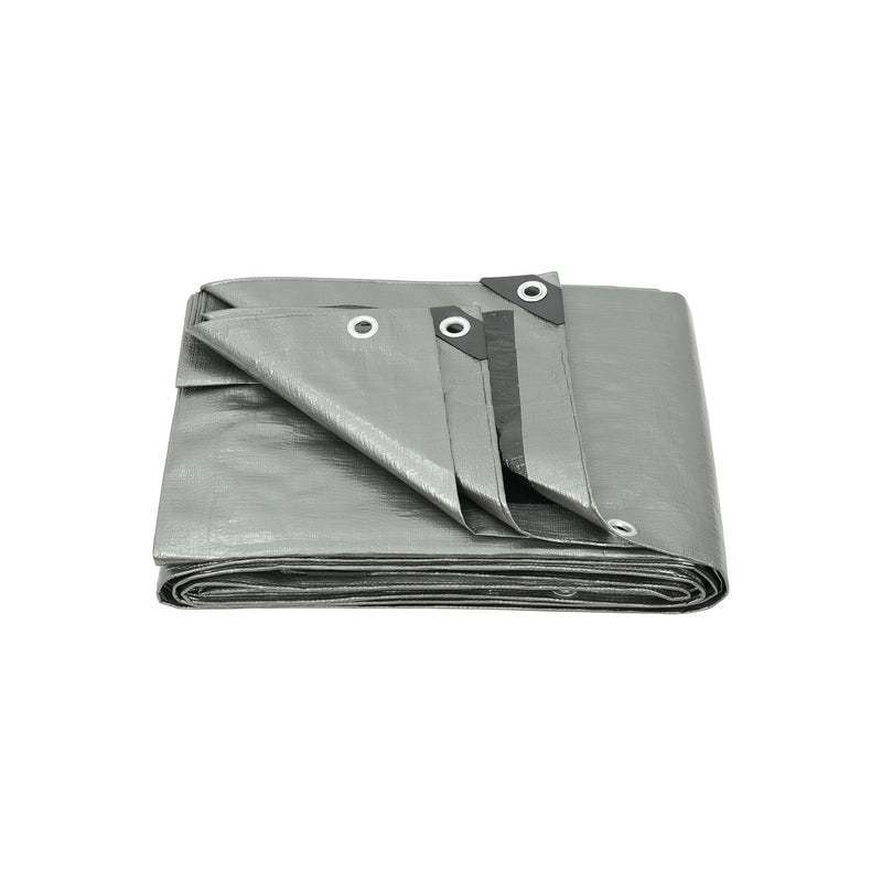 8 FT x 10 FT Silver/Black Reversible Heavy Duty Poly Tarp