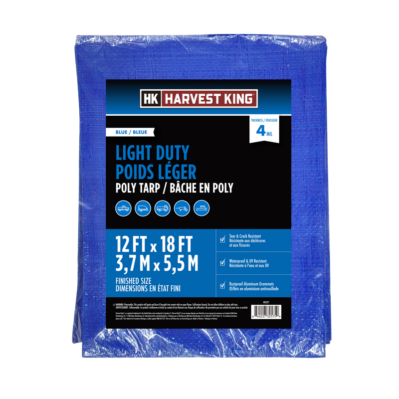 12 FT x 18 FT Blue Light Duty Poly Tarp