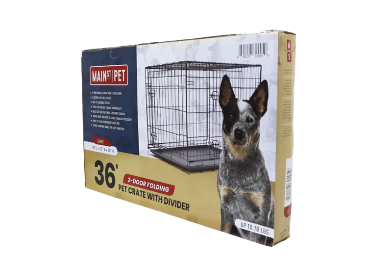Main St. Pet™ 48" 2-Door Folding Pet Crate with Divider