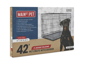 Main St. Pet™ 48" 2-Door Folding Pet Crate with Divider