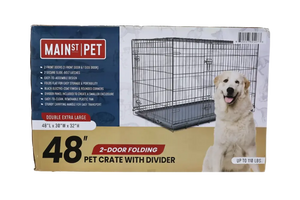 Main St. Pet™ 48" 2-Door Folding Pet Crate with Divider