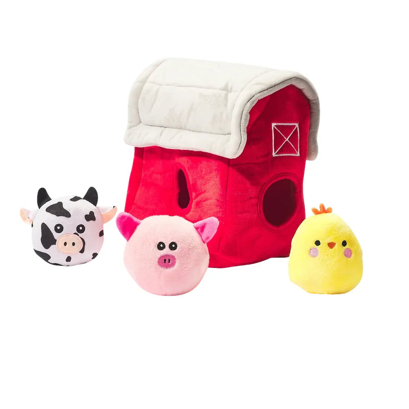 Main St. Pet™ 4-Pc Barn & Farm Animals Hide & Seek Plush Dog Toy