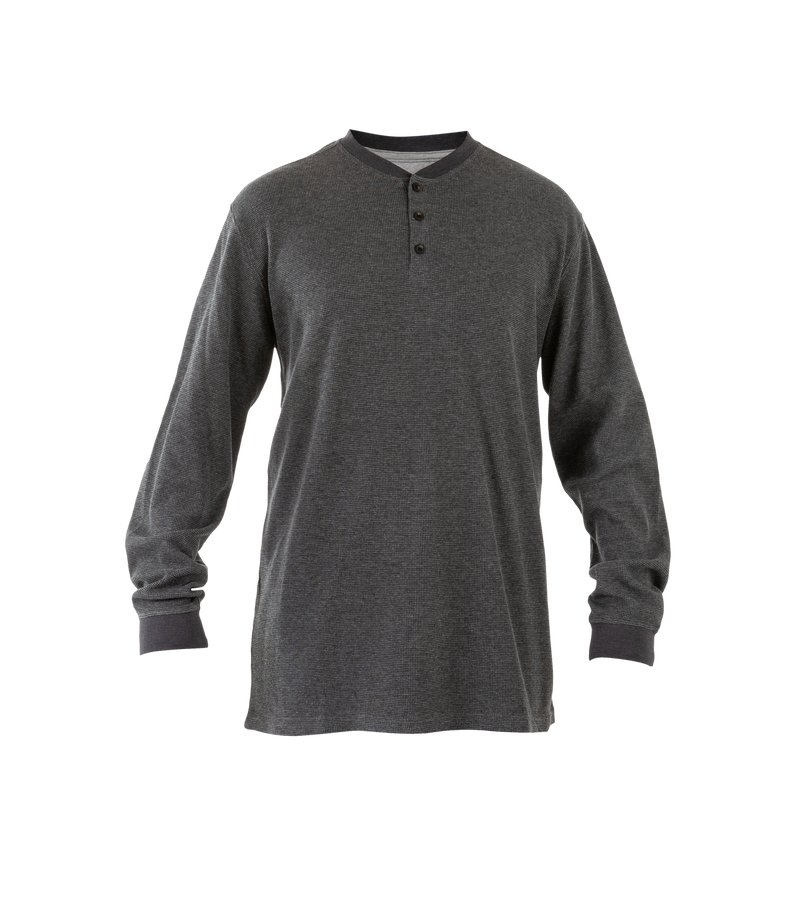 NO-11525-017 Men's Fullflexx Henley Charcoal Heather
