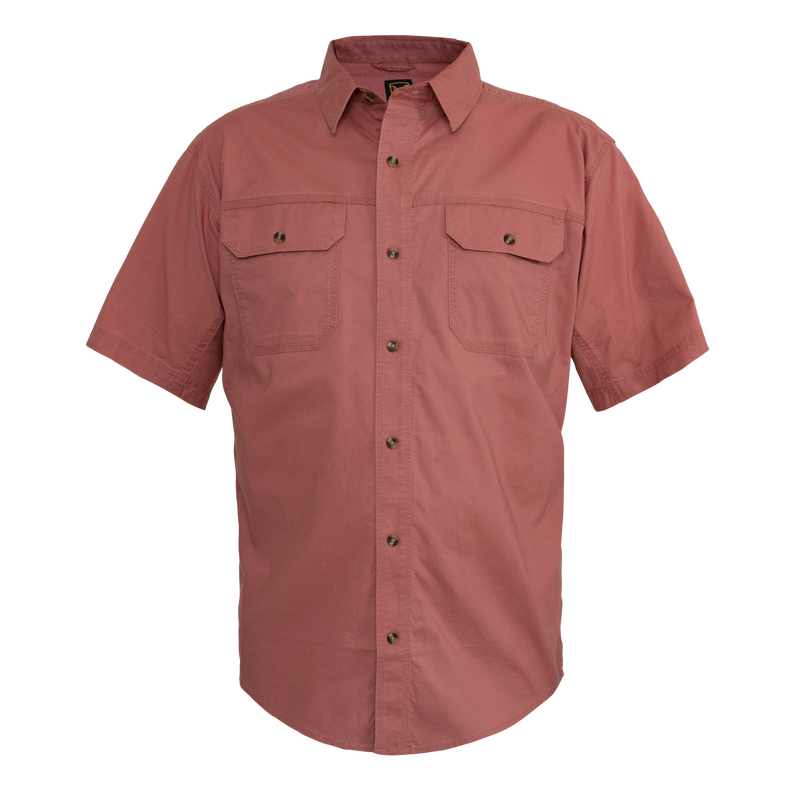 Noble_SP22_MensTops_12005 SS Weathered Work Shirt 123-Clay - Front