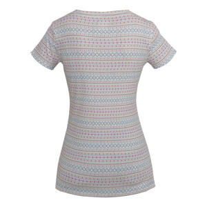 Noble_SP22_WomensTops_22528 Tug-Free Tee 472-Aztec Multi Stripe - Back