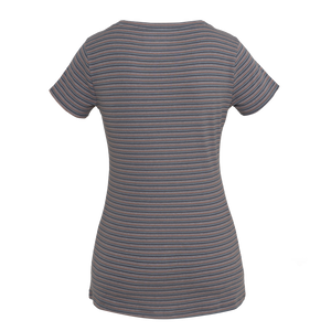 Noble_SP22_WomensTops_22528 Tug-Free Tee 476-Grey Multi Stripe - Back