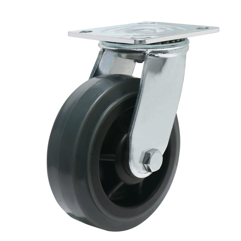 Precision Casters + Wheels™ 8" Thermoplastic Rubber Swivel Plate Caster