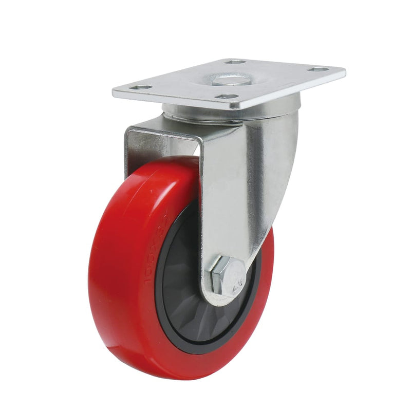 Precision Casters + Wheels™ 4" Swivel Plate Polyurethane Caster