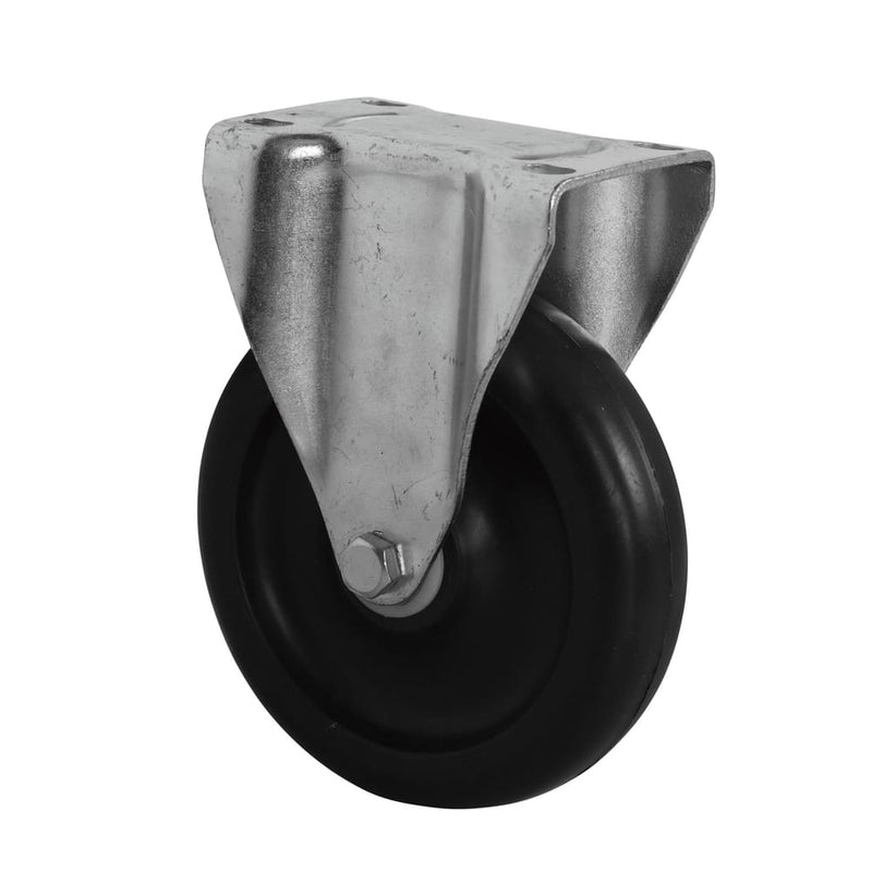 Precision Casters + Wheels™ 5" Rigid Plate Plastic Caster