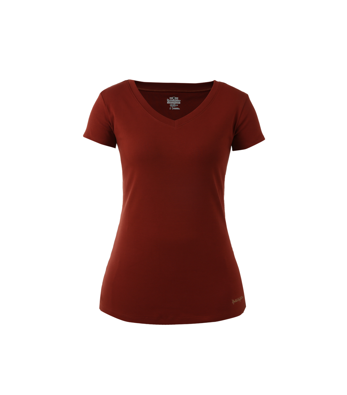 22528-411 Tug-free V-neck Brick Red 