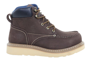 Women's Wedge 6" Steel Toe Work Boot - Brown