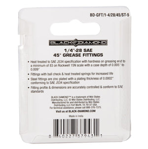 1/4"-28 SAE 45° Grease Fittings