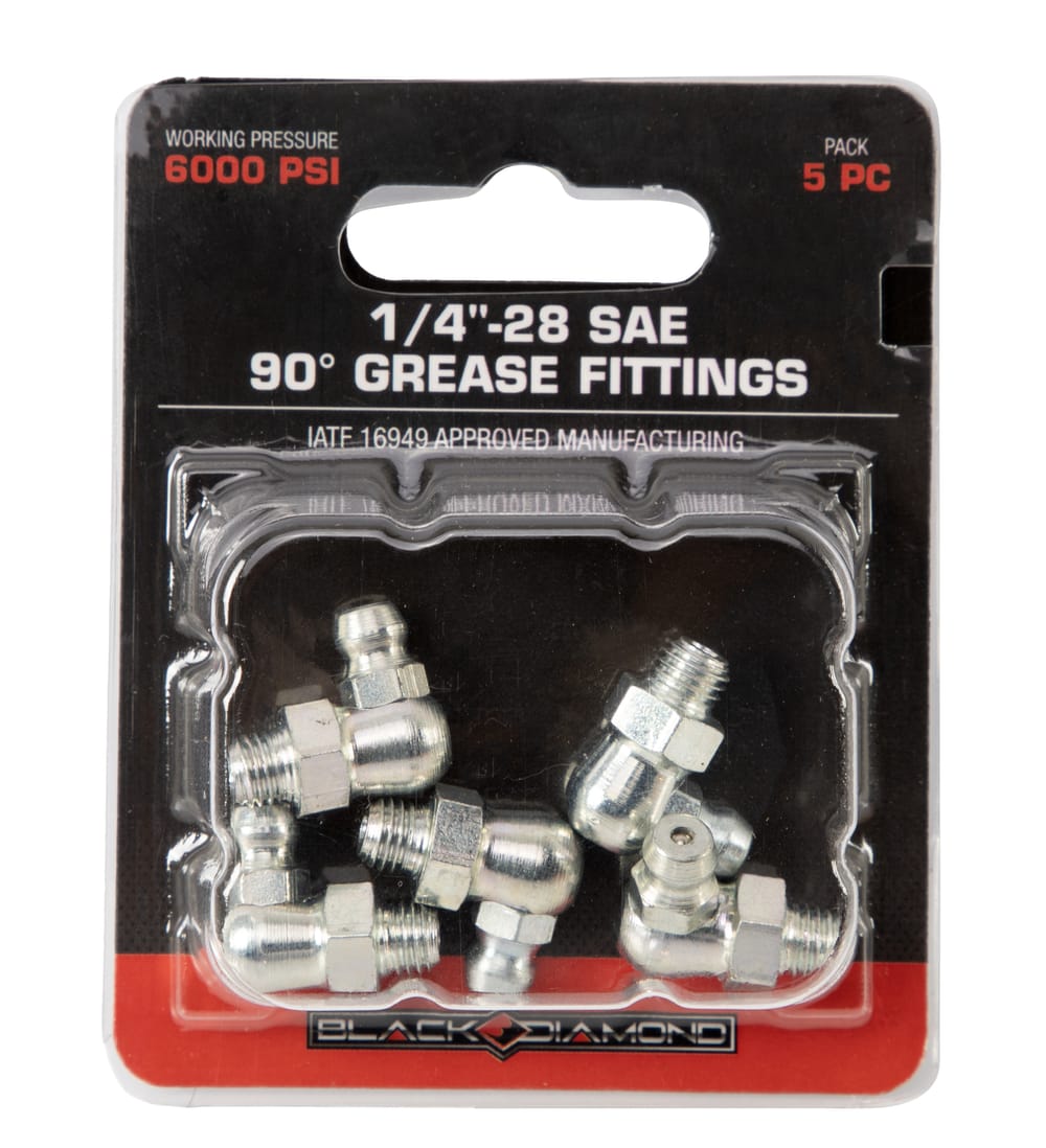 1/4"-28 SAE 90° Grease Fittings