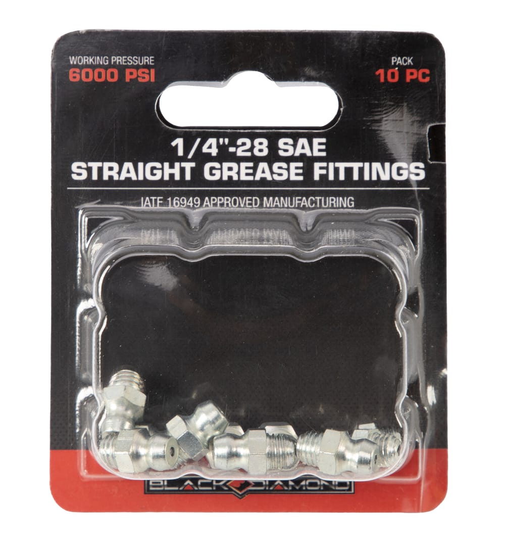 1/4"-28 SAE Straight Grease Fittings