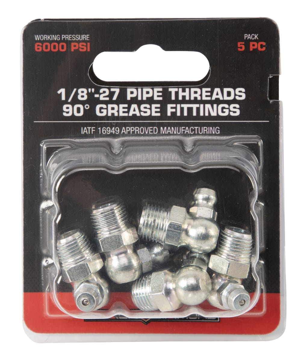 1/8"-27 Pipe Threads 90° Grease Fittings