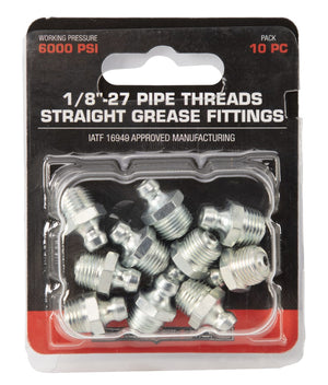 1/8"-27 Pipe Threads Straight Grease Fittings