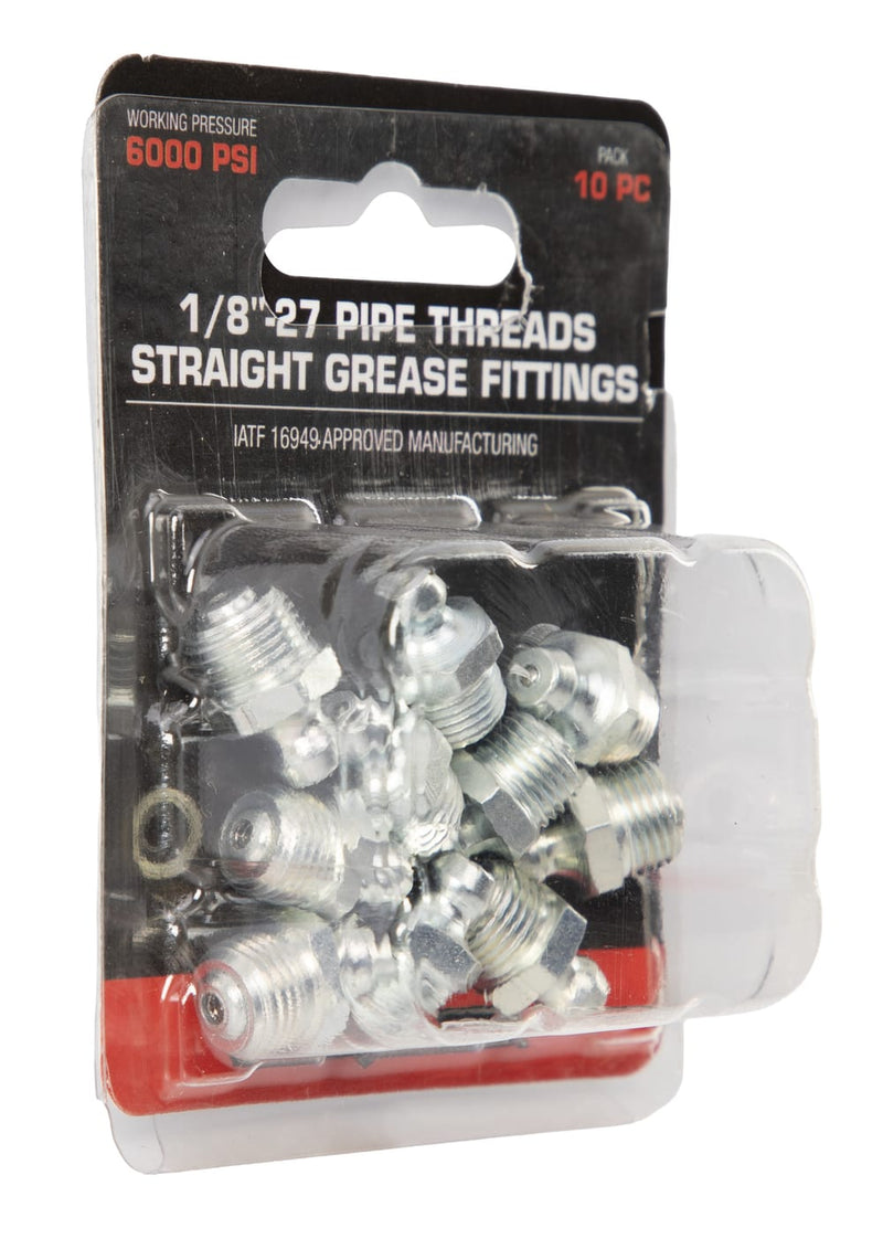 1/8"-27 Pipe Threads Straight Grease Fittings