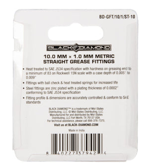 8.0 MM x 1.0 MM Metric Straight Grease Fittings