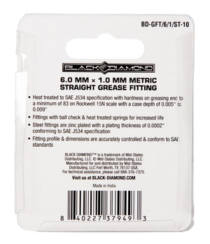 8.0 MM x 1.0 MM Metric Straight Grease Fittings