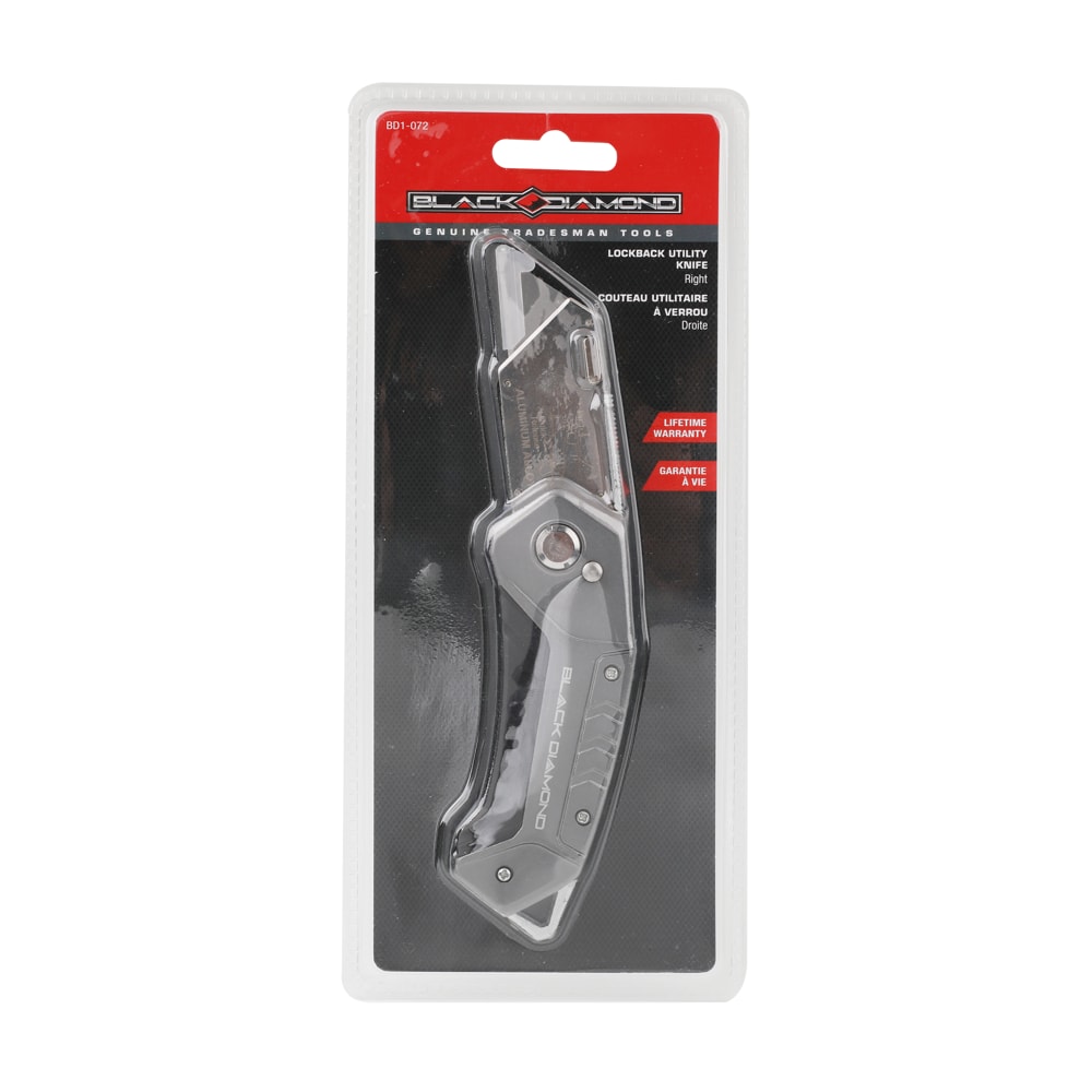 Black Diamond Lockback Utility Knife in retail packaging