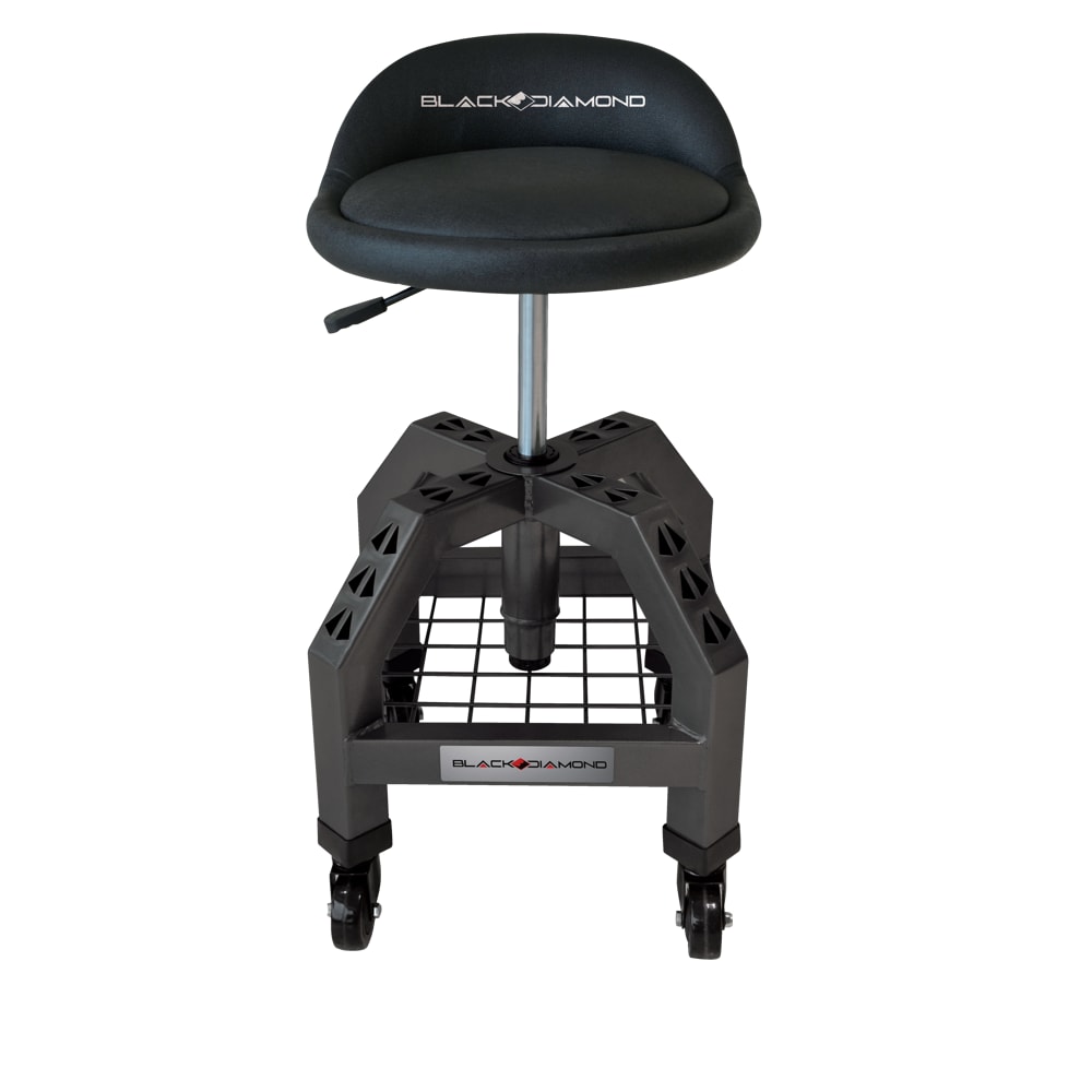 Black Diamond Adjustable Swivel Roller Shop Stool