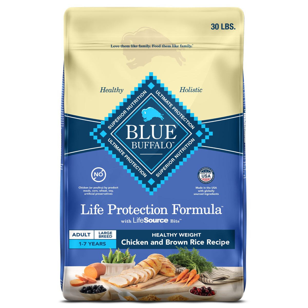 Blue LB Adlt Hw Ckn & Br 30#Dg