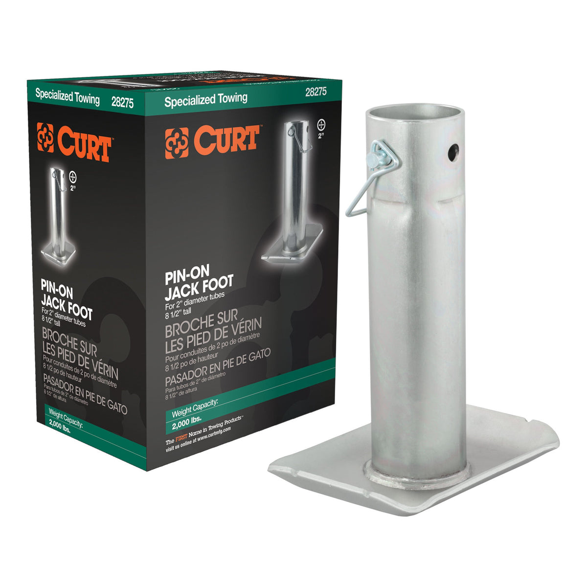 FOOT, JACK 8.5", ZINC, PKG