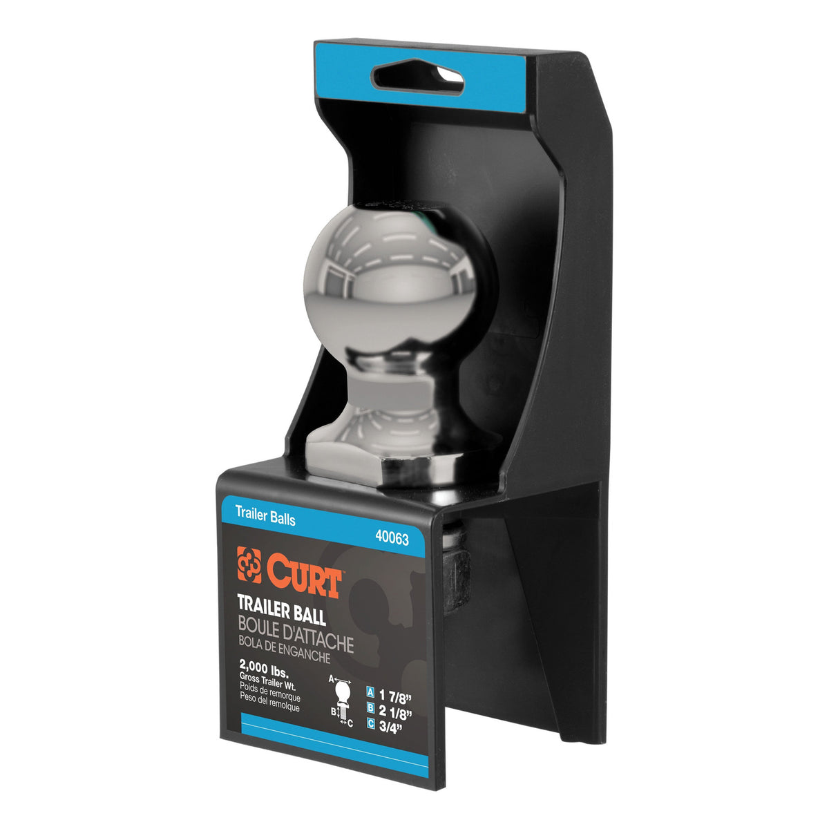 1 7/8X3/4X2 1/8 HITCH BALL