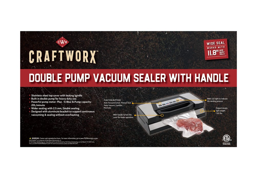 Craftworx™ Double Pump Vacuum Sealer with Handle