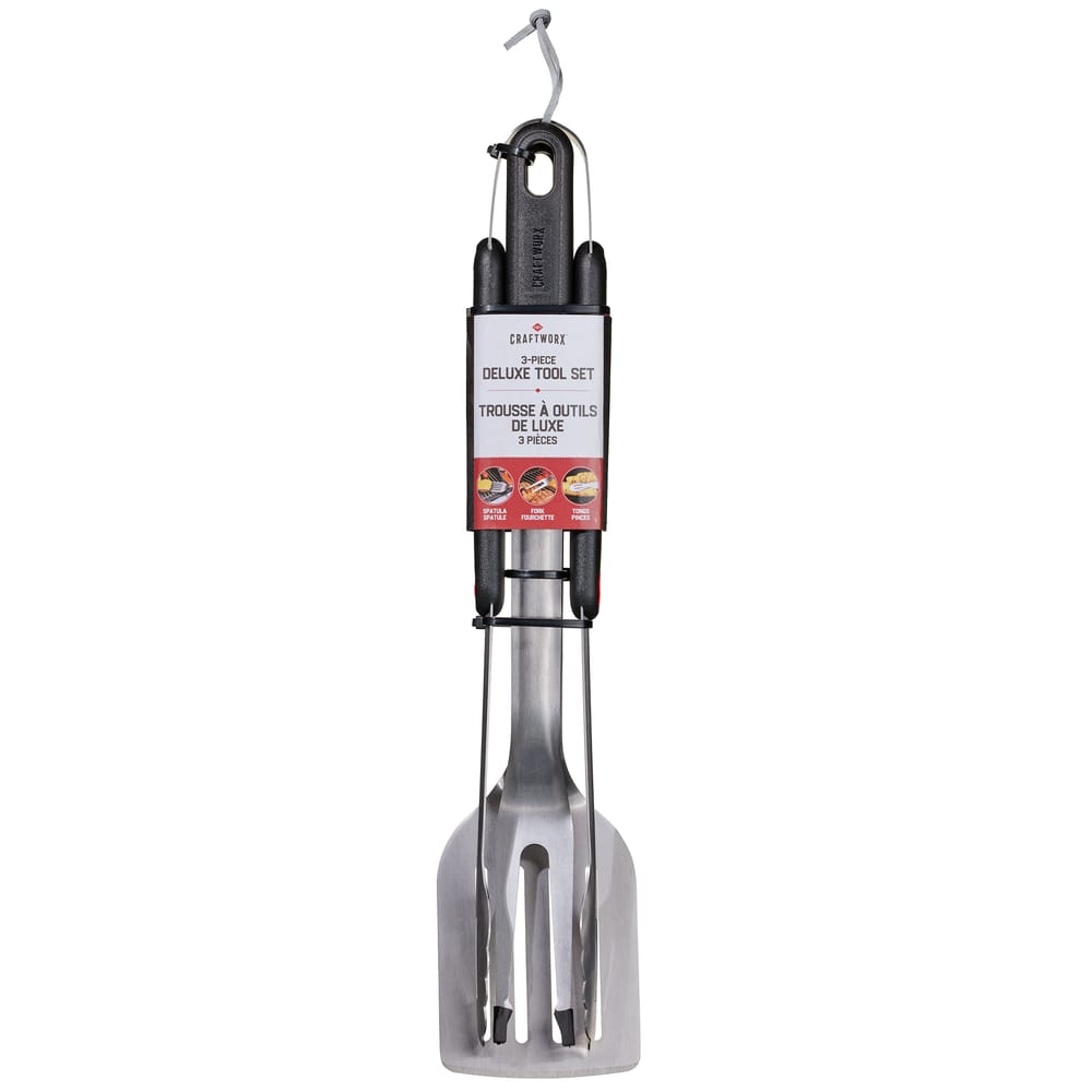 Craftworx™ Deluxe 3-Piece Tool Set with Spatula, Fork & Tongs