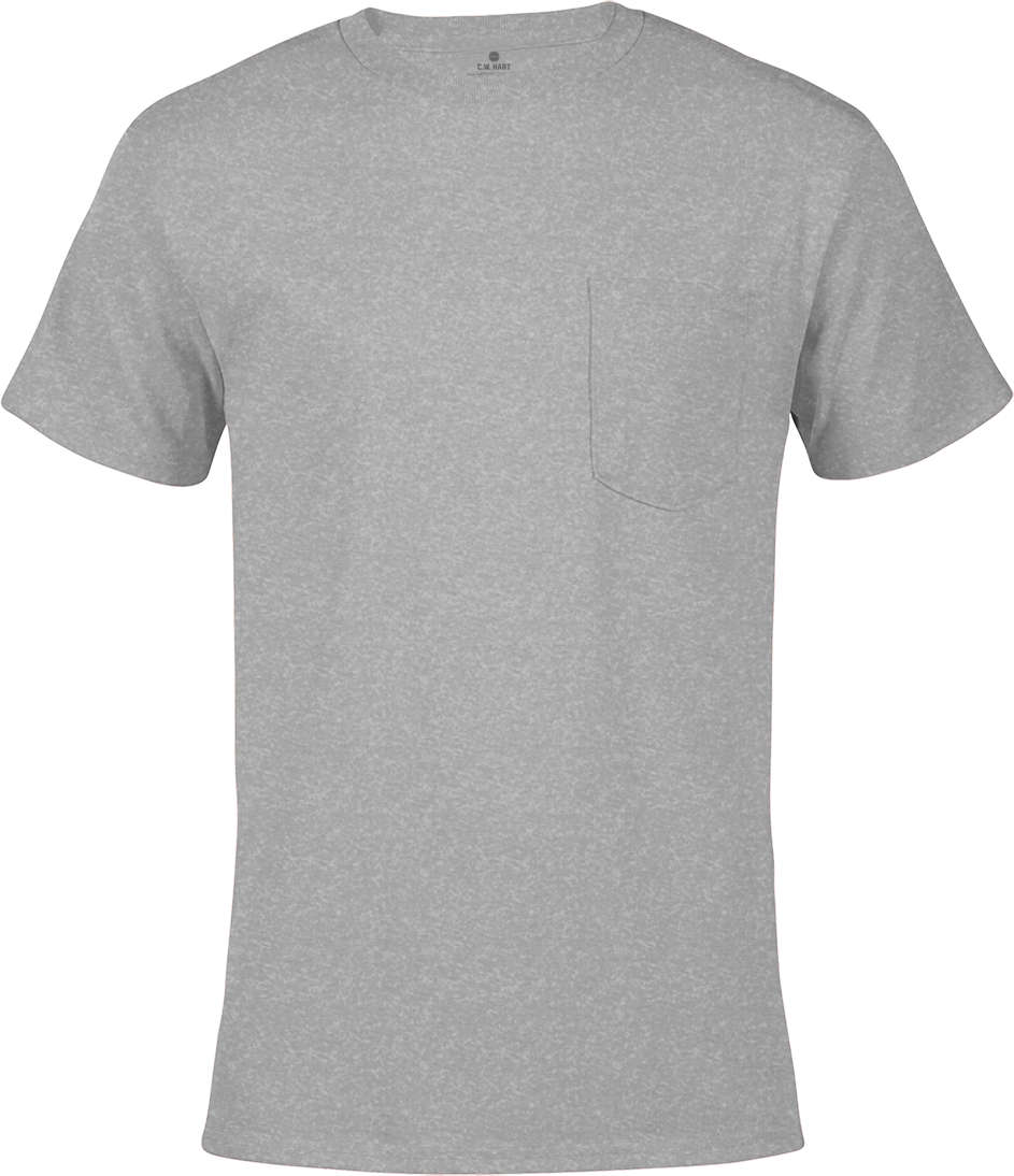 Men's Short Sleeve Crew Neck Pocket Tee - Athletic Heather - Front