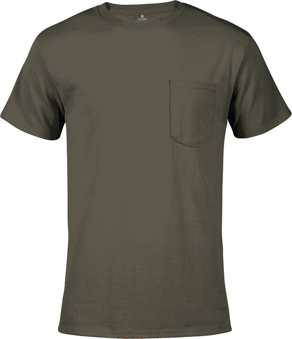 Men's Short Sleeve Crew Neck Pocket Tee - Moss - Front
