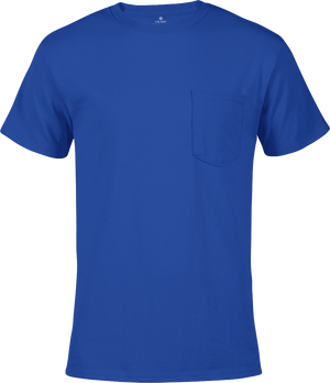 Men's Short Sleeve Crew Neck Pocket Tee - Royal - Front