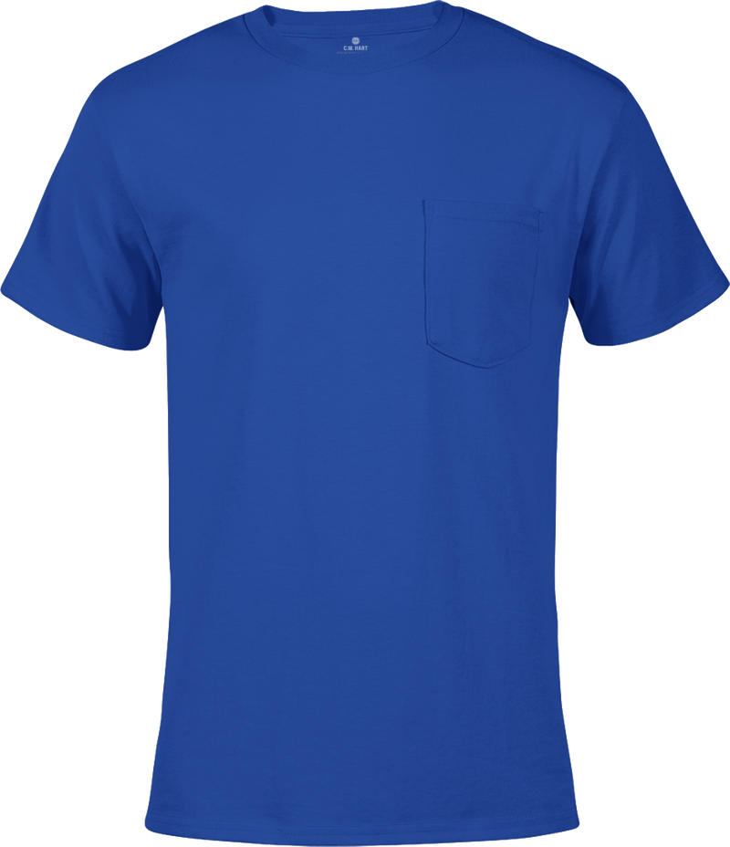 Men's Short Sleeve Crew Neck Pocket Tee - Royal - Front
