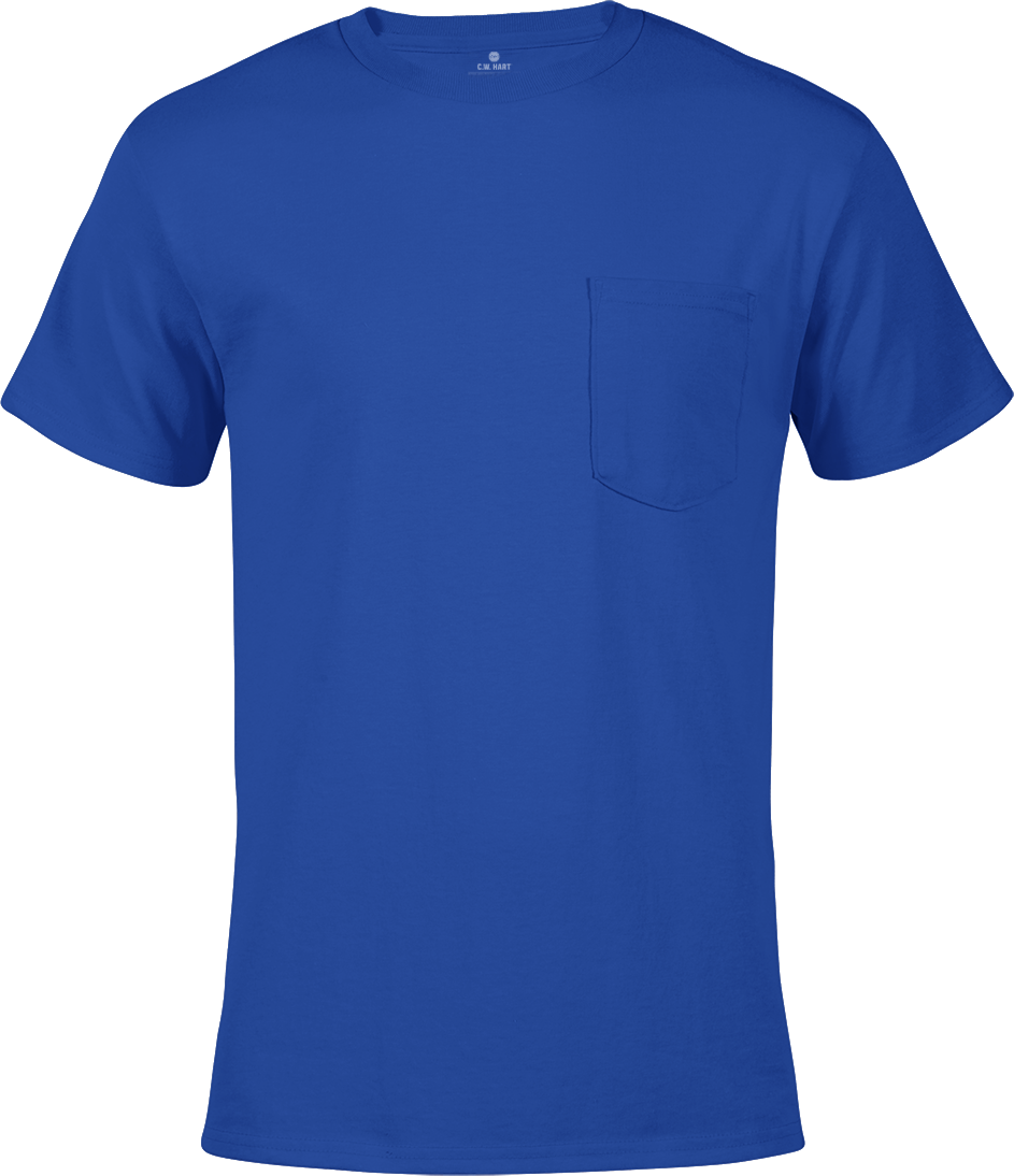 Men's Short Sleeve Crew Neck Pocket Tee - Royal - Front