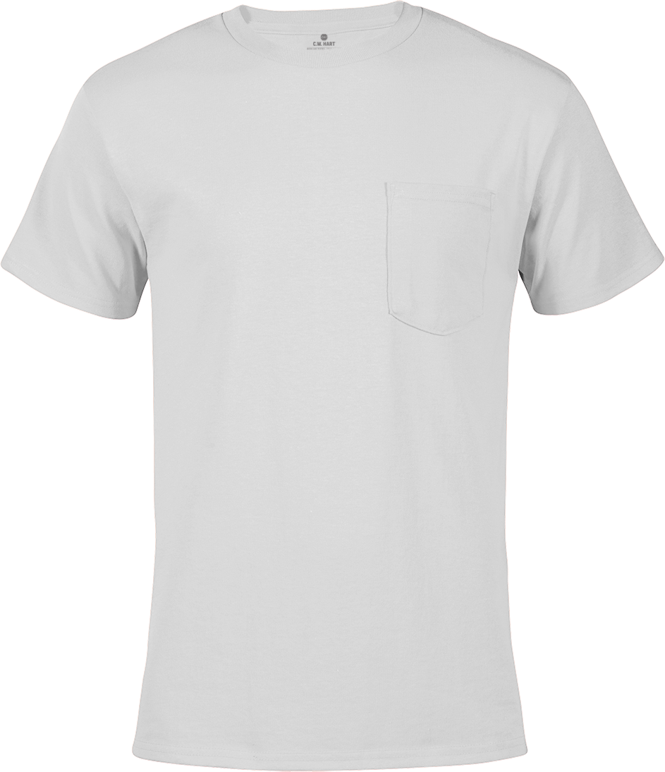 Men's Short Sleeve Crew Neck Pocket Tee - White - Front